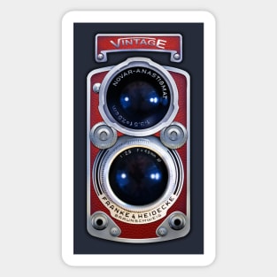 Classic Retro vintage RED chrome double lens camera Sticker